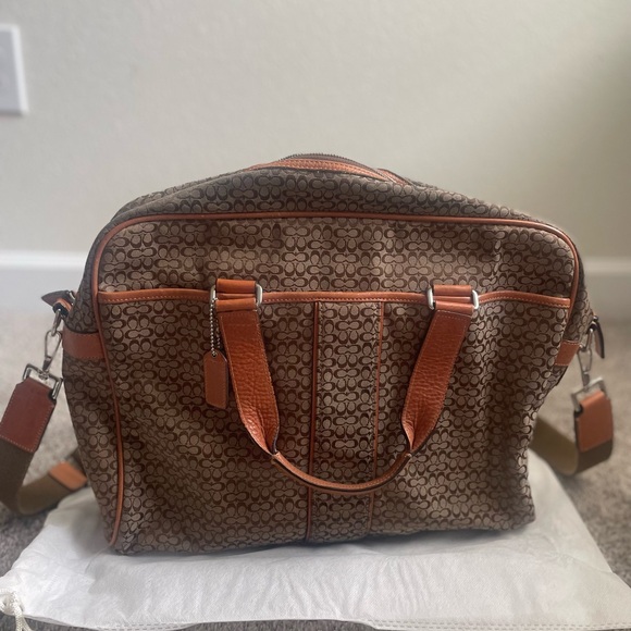 Authentic Coach Briefcase in signature cavas. Tan color; gently-used. - Picture 2 of 5